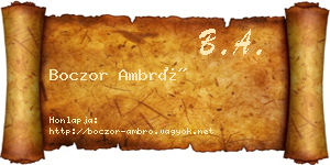 Boczor Ambró névjegykártya